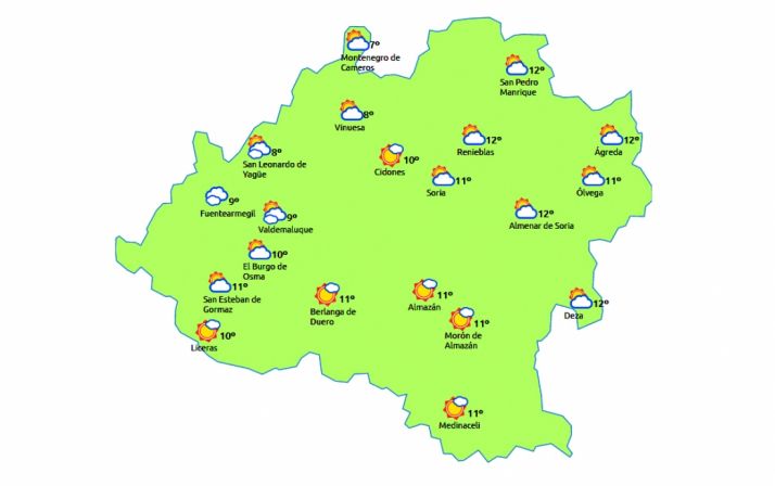 Previsión a las 13.00 h./ eltiempo.es