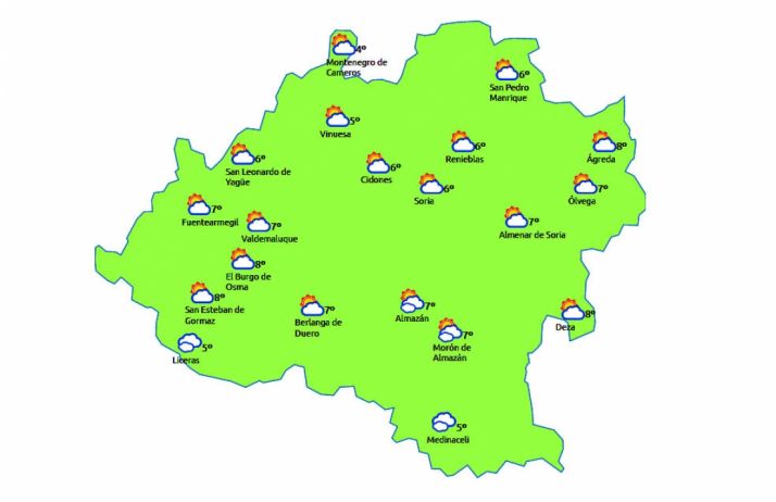 Previsión a las 13:00 h./eltiempo.es