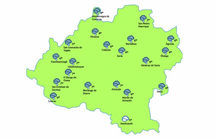 Previsión a las 12:00 horas. /eltiempo.es