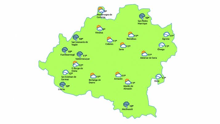 Previsión a las 13:00 h./eltiempo.es