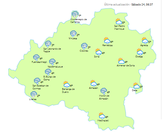 Precipitaciones dispersas y alerta por viento