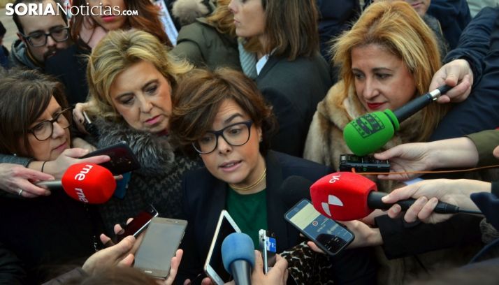 La vicepresidenta del Gobierno, en su visita a Soria el pasado 16 de enero. /SN