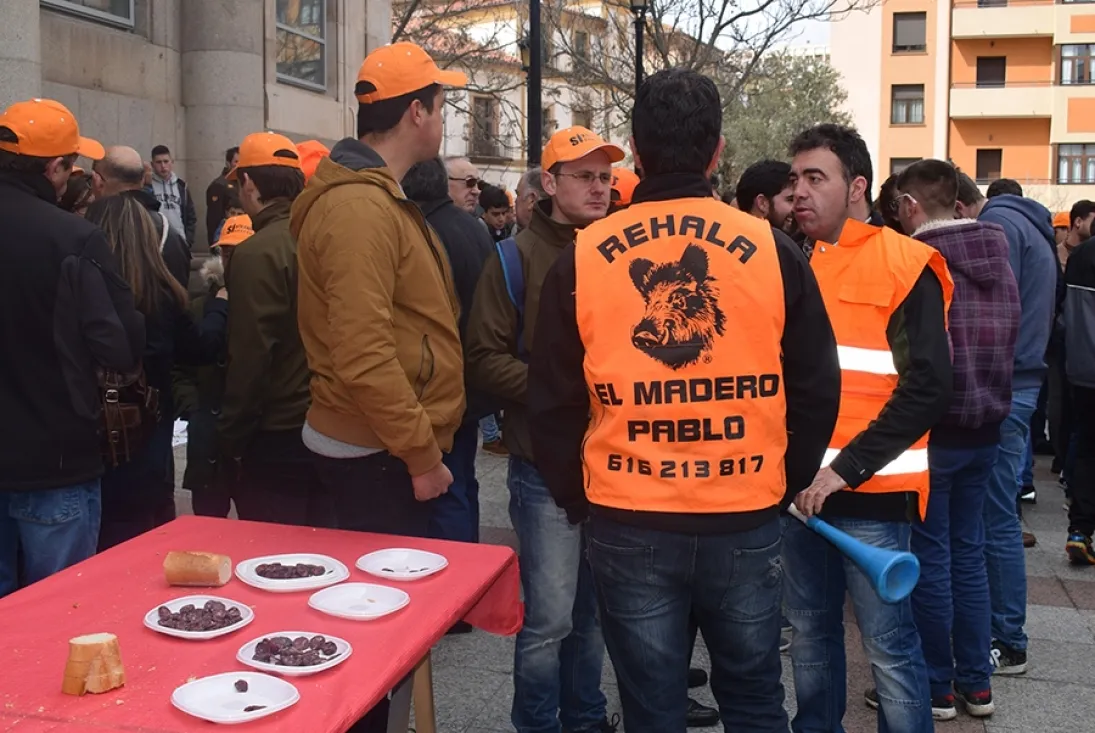 Protesta de cazadores sorianos.