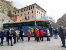 La afición celeste ya está en Teruel./ La Curva Soriana