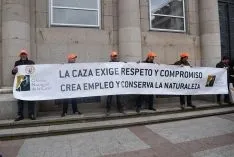 Protesta de cazadores sorianos.
