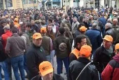 Protesta de cazadores sorianos.