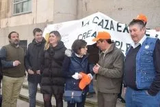 Protesta de cazadores sorianos.