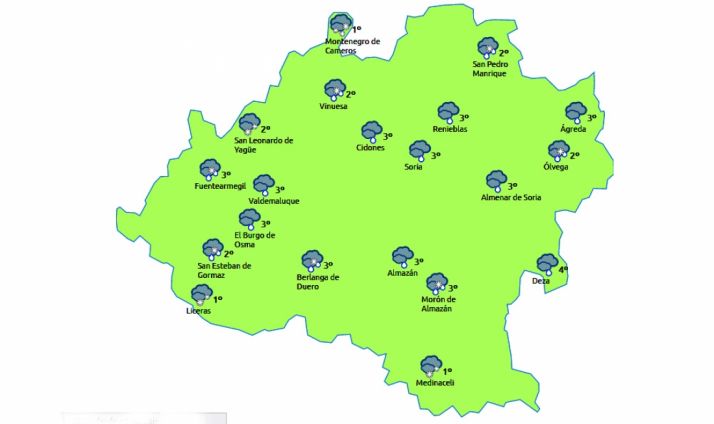 Previsión para las 12:00 de este miércoles./eltiempo.es
