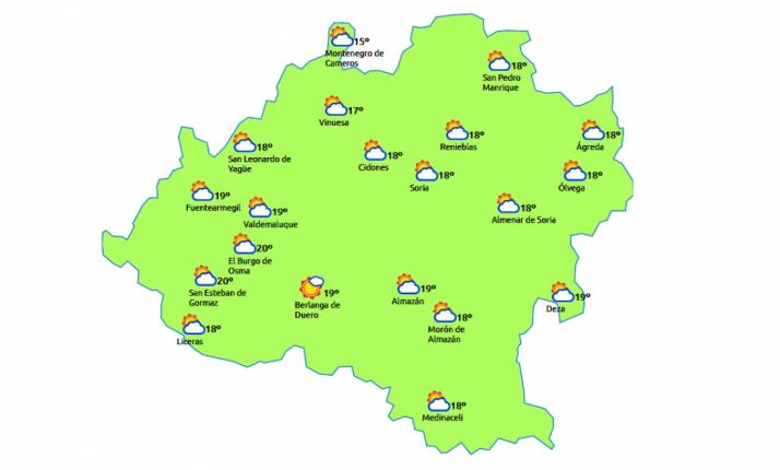 Previsión a las 13:00 horas. /eltiempo.es