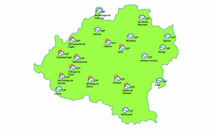 Previsión a las 12:00 horas. /eltiempo.es