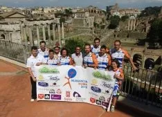 Una de las imágenes de la llegada a Roma. 