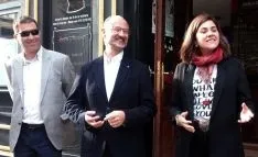 Luis Fuentes, entre el concejal burgense Eduardo de Simón y la portavoz de Cs en las Cortes Aragonesas, Susana Gaspar. 