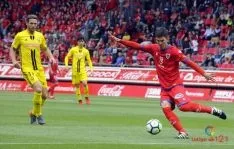 Una de las jugadas del partido. LFP