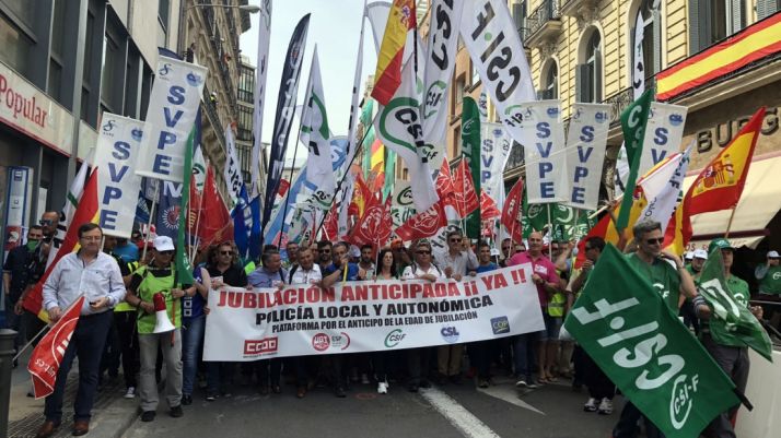 Una imagen de la concentración este miércoles en la capital de España. 