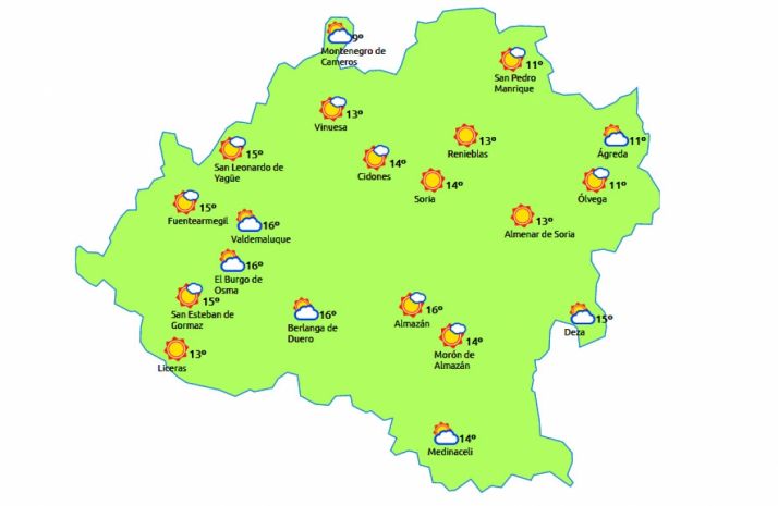 Previsión a las 13:00 h./eltiempo.es
