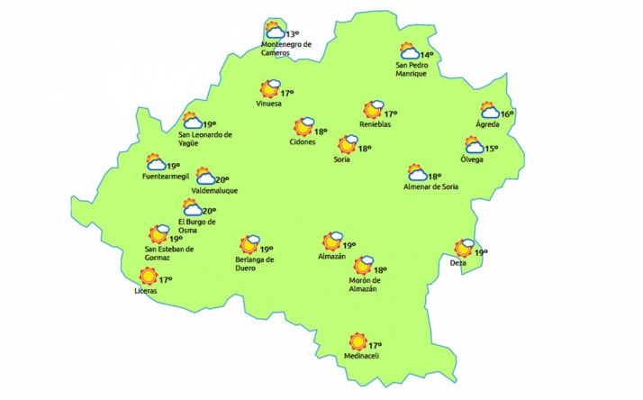 Previsión a las 13:00 h./eltiempo.es
