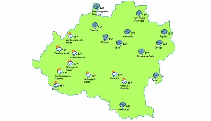 Previsión a las 13:00 h./eltiempo.es