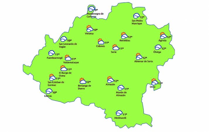 Previsión a las 13:00 h./eltiempo.es