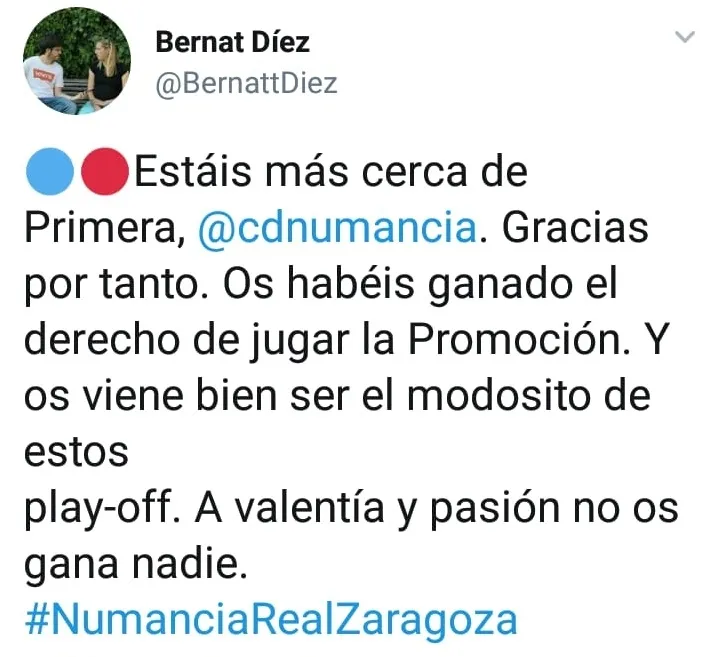 Twitter y el Numancia. 