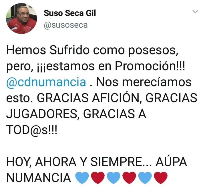 Twitter y el Numancia. 