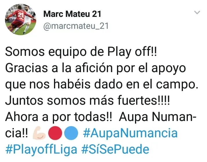 Twitter y el Numancia. 
