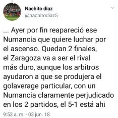 Twitter y el Numancia. 
