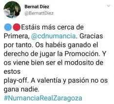 Twitter y el Numancia. 