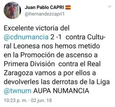 Twitter y el Numancia. 