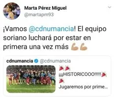 Twitter y el Numancia. 