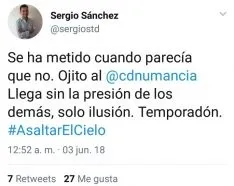 Twitter y el Numancia. 