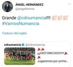 Twitter y el Numancia. 