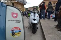 Una imagen de la llegada de las motocicletas a la plaza Mayor de la capital. /SN