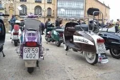 Una imagen de la llegada de las motocicletas a la plaza Mayor de la capital. /SN