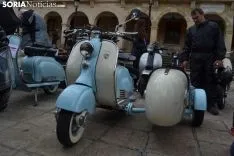 Una imagen de la llegada de las motocicletas a la plaza Mayor de la capital. /SN