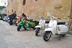 Una imagen de la llegada de las motocicletas a la plaza Mayor de la capital. /SN