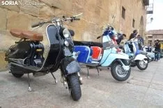 Una imagen de la llegada de las motocicletas a la plaza Mayor de la capital. /SN