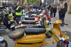 Una imagen de la llegada de las motocicletas a la plaza Mayor de la capital. /SN