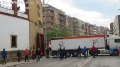 Llegada de los novillos a la plaza de toros de Soria 