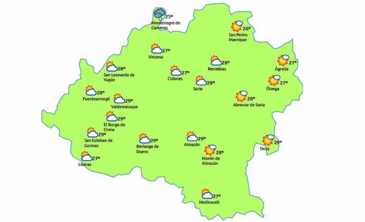 Previsión para las 14:00 horas. /eltiempo.es