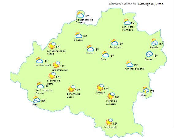 Mañana agradable y lluvias vespertinas