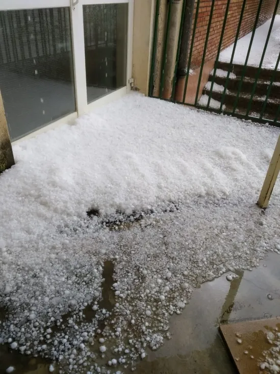 Una imagen del temporal de esta tarde en Ágreda. /SN