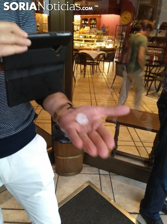 Una imagen del temporal de esta tarde en Ágreda. /SN
