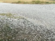 Una imagen del temporal de esta tarde en Ágreda. /SN