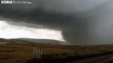 La borrasca sobre Ágreda vista desde la A-15. /SN