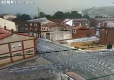 El granizo en la avenida de Madrid, a la altura de la Soria-Castejón. /SN