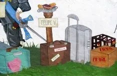 Una imagen del mural. 