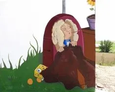 Una imagen del mural. 