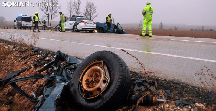 Un siniestro ocurrido en una carretera soriana el año pasado. /SN