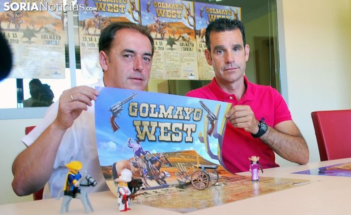 Benito Serrano (izda.) y José Ángel Romera, en la presentación del Golmayo West. /SN
