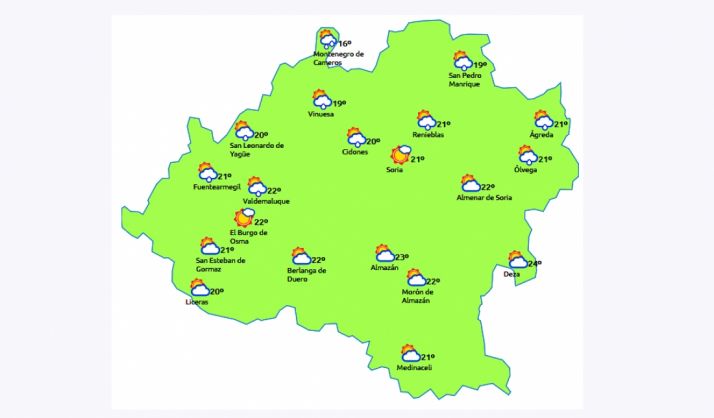 Previsión a las 13:00 horas. /eltiempo.es